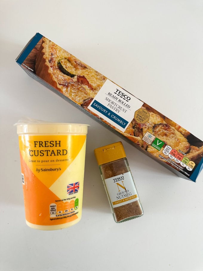 Ingredients laid out on the worktop ready to start baking. 