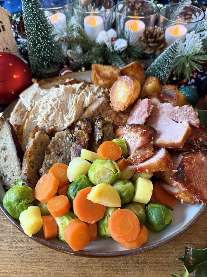 All the leftover ingredients in one large bowl. 